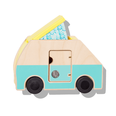 Wooden Camper With Locking Doors from The Free Spirit Play Kit