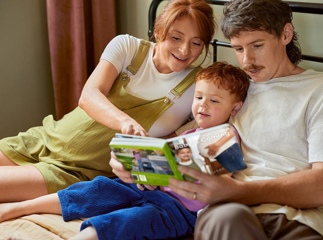 family reading book